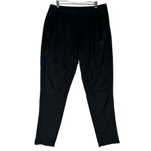 Adidas Soccer Track Pants Men's XL Black Slim Side Leg Zip Pockets Athletic Ball
